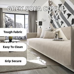 Funda de Sofá Gris Claro Antideslizante con Bonito Diseño, Ajuste Personalizado <span class=keywords><strong>para</strong></span> Sofás Seccionales, Lavable <span class=keywords><strong>para</strong></span> Sala de Estar y Oficina - Product Image 3