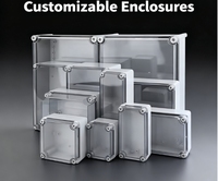 Boîtier de jonction étanche en ABS avec couvercle transparent, boîtier de protection de câbles, boîtier d'alimentation, boîtier pour instruments électroniques