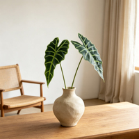 Feuilles d'alocasia artificielles variées pour l'intérieur, fausse verdure tropicale pour la décoration de la maison, des hôtels, des mariages et des arrangements floraux