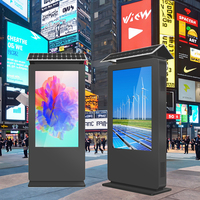 Afficheur publicitaire LCD solaire IP66, kiosque d'affichage numérique, alimentation solaire, support vertical extérieur, panneau d'affichage, totem