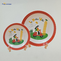 Ensemble de 5 pièces, assiette à pâtes en porcelaine végétale écologique, impression personnalisée, style italien, plat en céramique, service de cuisine européen, bol à pâtes