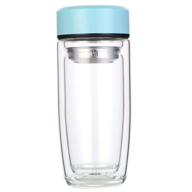 Portable Glass Water Cup Double Wall Heat resistant Glass Bottle
