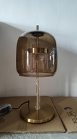 Lampe de table en verre de style nordique, luxe léger, transparente, tricolore, température de couleur multiple, salon, chambre à coucher, bureau - design Wabi-Sabi