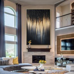 Décoration murale contemporaine de grande taille en or noir, art mural moderne personnalisé, art mural statement pour la maison et la galerie - Product Image 6
