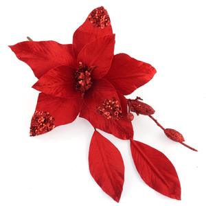 <span class=keywords><strong>Picks</strong></span> floraux de Noël 01412 # Décoration de Noël de 31 cm de diamètre, fleurs artificielles scintillantes, décoration de Noël, branche de fleurs de Noël - Product Image 2