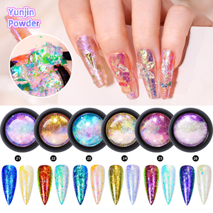 Poudre Opale pour Ongles, Paillettes <span class=keywords><strong>Sirène</strong></span>, Poudre Dégradé Aurore, Accessoire de Création pour Vernis à Ongles UV&LED, DIY - Product Image 1