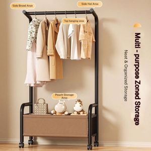 Porte-manteau mobile double tringle avec étagères de rangement double niveau, multifonctionnel, pour vêtements et accessoires - Product Image 3