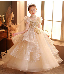 Vestido de Princesa de Alta Costura para Niñas, Estilo Pasarela, para Presentaciones de Piano, Fiestas de Cumpleaños, Niñas de las Flores - Product Image 1