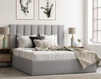Cadre de lit rembourré moderne de grande taille avec rangement relevable Design naturel Ensemble de meubles de chambre à coucher de maison cadre de lit extra-large fabriqué en usine