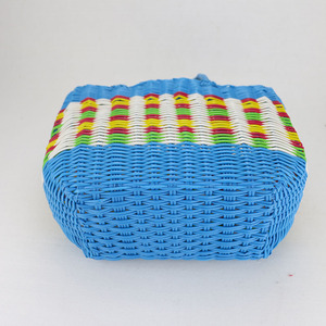 Hecho a mano tejido de gran colorido barato rectángulo pp cesta - Product Image 3