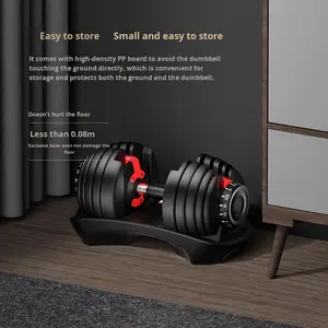 Haltère réglable intelligent à verrouillage de sécurité multi-niveaux en fonte solide pour la remise en forme à domicile, unisexe, 24 kg - Product Image 4