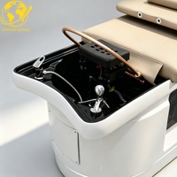 Lit de spa moderne pour salon de coiffure, en cuir PU, éponge haute densité, pour hydrothérapie, massage thaïlandais, shampoing nourrissant