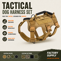 Harnais pour chien personnalisé à trois poignées, robuste, anti-traction, réfléchissant, en nylon réglable