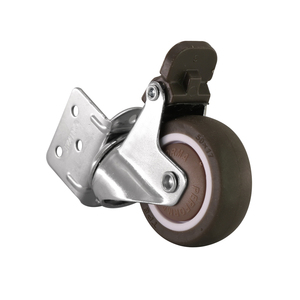 Ruedas giratorias silenciosas de goma TPR para montaje en esquina de gabinetes, ruedas para muebles de uso ligero con freno y bloqueo. - Product Image 4