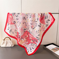 Nouveaux foulards en polyester à motif floral, légers et doux, imprimés de fleurs, effet soie, carrés, châles de plage pour femmes