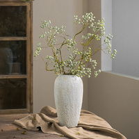Vase en céramique blanche Vase à fleurs en détresse rétro Accessoires pour la maison pour arrangement floral Décor à la maison