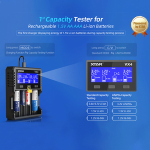 Caricabatterie Universale XTAR con Display LCD Visibile per Batterie Ricaricabili Ni-MH 1.2V, Li-ion 1.5V, LiFePO4 3.2V, Li-ion 3.6/3.7V 10440-32650 - Product Image 4