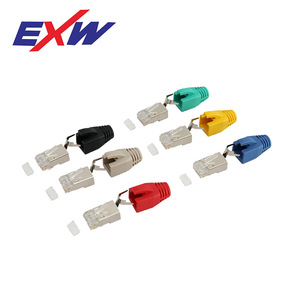 Exw 10g Shielded Patch Cord 23awg 1m Pvc Jacket Nickel Plated Connectors <b>For</b> <b>Computer</b> Network <b>Cable</b> - Product Image 3