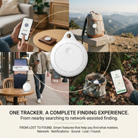 Traceur intelligent étanche IP67 avec contrôle par application pour objets anti-perte, clés, portefeuille, bagages de voyage, animaux de compagnie, voiture