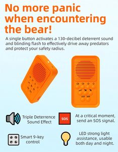 आउटडोर पोर्टेबल ट्रिपल रिपेरियर साउंड बार्क कंट्रोल डिवाइस का नेतृत्व फ्लैशलाइट आपातकालीन सोज़ सुरक्षा स्वयं रक्षा भालू सरीपलर - Product Image 6