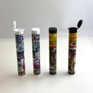 A Archibald logotipo personalizado a prueba de niños tubo de cigarro cono de fumar embalaje resistente a los niños Pop Top 116mm tubos de plástico pre rollos - Product Image 3
