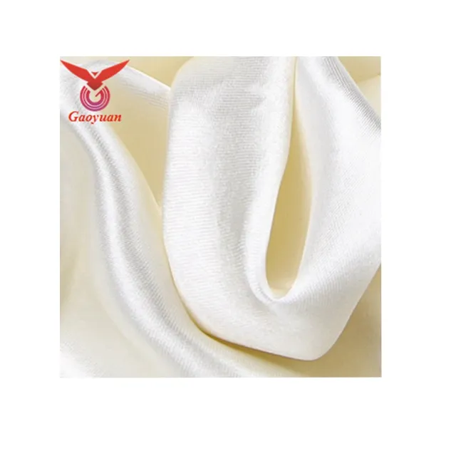 ファッションデザインホワイト羽毛布団50d * 75d光沢サテンスパンデックス生地ウェディングドレス用