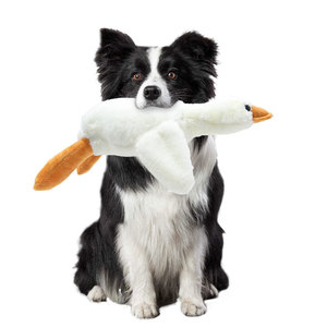 Vente en gros de jouets interactifs en peluche pour animaux de compagnie, fabrication sur mesure, mignonne et chaude grande oie blanche en peluche - Product Image 2
