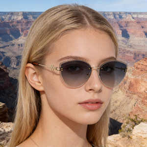 Ks-3946 แว่นกันแดดทรงแคทอายผู้หญิงกรอบใหญ่พลาสติกโลหะป้องกันรังสียูวี 400 แว่นกันแดดแฟชั่นกลางแจ้ง - Product Image 1