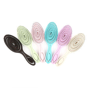 Cepillo de pelo de masaje desenredante con ventilación hueca de Wheatstraw para mujeres, cepillos alisadores para rectos y rizados - Product Image 1