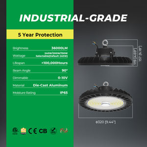 Hareket sensörü desteklenen LED UFO tavan lambası 240W200W150W100W <span class=keywords><strong>3</strong></span>-güç değiştirilebilir 4000K/5000K IP65 su geçirmez endüstriyel - Product Image 6
