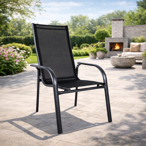 <span class=keywords><strong>Fauteuil</strong></span> d'extérieur empilable en <span class=keywords><strong>aluminium</strong></span> à dossier haut FULL ALU STACK, chaise en maille d'<span class=keywords><strong>aluminium</strong></span> pour patio, jardin, <span class=keywords><strong>camping</strong></span>, durable, antirouille, design empilable - Product Image 6