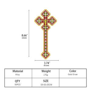 HT جودة محمولة باليد معدن عبر سبائك الذهب التقليدية عبر أنماط رائعة هدية دينية - Product Image 3