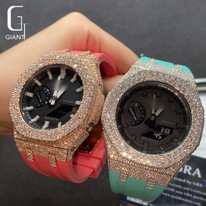 Boîtier de montre GA2100 serti de diamants Moissanite, en argent sterling 925, pièce de montre en Moissanite VVS, passe le testeur de diamants - Product Image 5