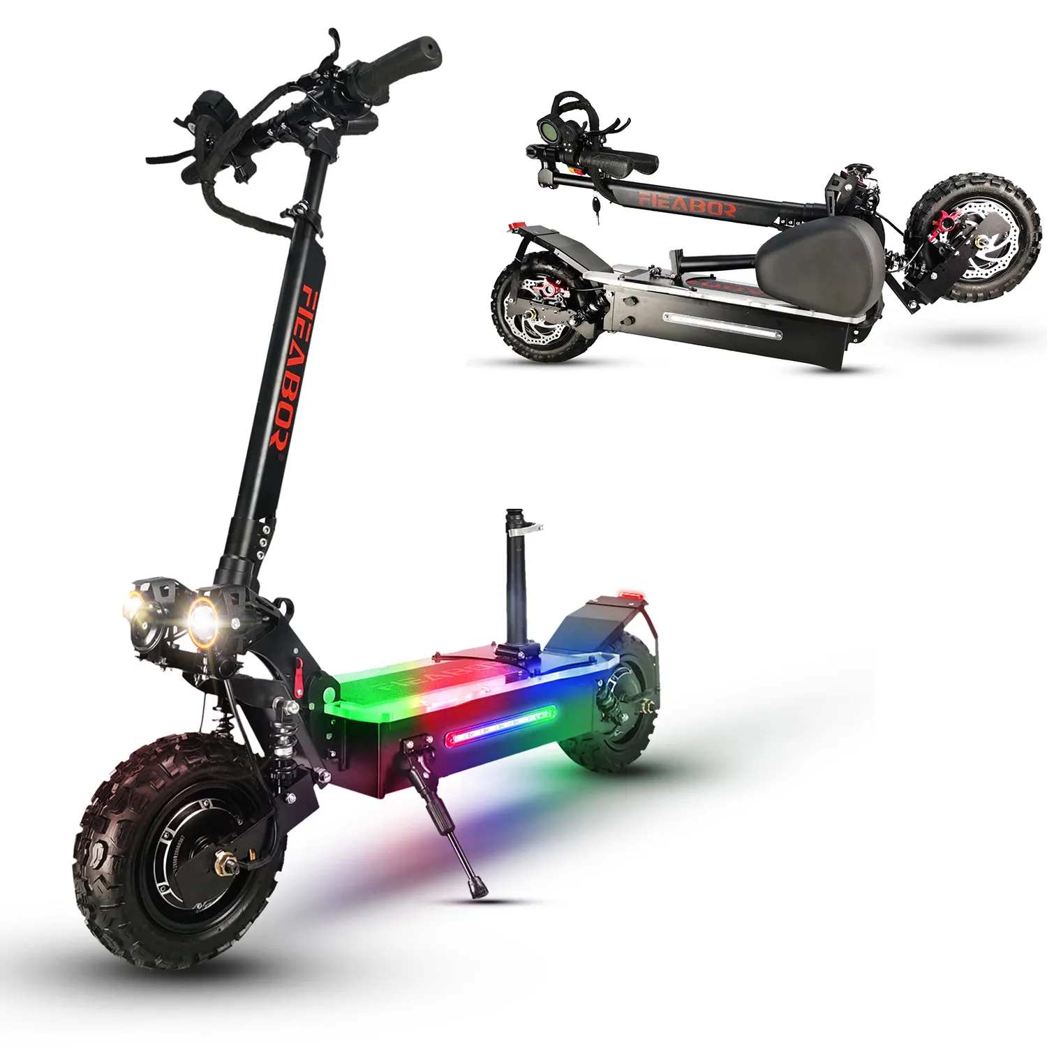 EU US Warehouse Off Road Electric Scooter 60V 5600W Dual Motors 11Inch EScooter 27AH SAMSUNG Battery LED Light Kick Scooter