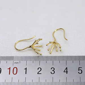 Crochet d'oreille en argent 925 fait main, style baroque, crochet d'oreille en forme spéciale avec placage pour boucles d'oreilles en perles pour femmes - Product Image 3