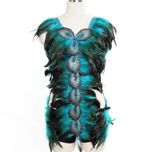 Ensemble de harnais de danse pour festival gothique, rave, avec plumes, ceinture, jarretière, harnais sexy pour femme, soutien-gorge cage sexy pour femme - Product Image 1