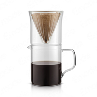 Cafetière à filtre à dégoulinement, 400 ml, cafetière à filtre à dégoulinement avec filtre en verre, cafetière portable en verre, cafetière à tasse unique