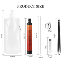 Paille filtrante à eau personnelle sans BPA, conforme aux normes FDA, 0,01 micron, pour situations d'urgence, randonnée, camping, backpacking, survie