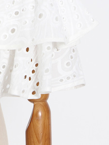 Trajes casuales de dos piezas de un hombro para mujer blanca con cuello cuadrado Método tejido de cintura natural para la temporada de verano al por mayor - Product Image 4