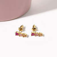 Anting-anting hati kecil mini lucu imut berlapis emas tren mode baru untuk wanita