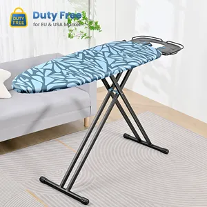 European Multifunction Mesh Top Ironing Board Square Tube Folding Ironing Board With Iron Rest