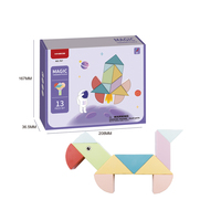 IQ magnetik perjalanan edukasi Tangram Puzzle pola plastik permainan blok untuk anak dan dewasa belajar tantangan dikemas dalam Set