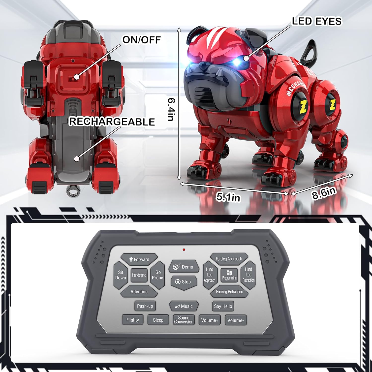 EPT911804 Rechargeable Programming Stunt Robot Dog - EPT Intelligent Remote Control Toy