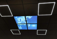 Panneau lumineux LED pour bureau à domicile, style design moderne, 36W, ciel artificiel bleu, 600x600mm