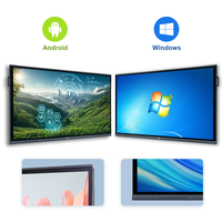 Écran interactif tout-en-un Android 4K de 55/65/75 pouces avec écran partagé pour réunions d'entreprise, logiciel de réunion intégré et caméra