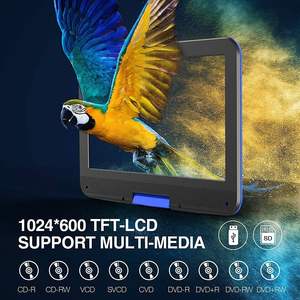 Lecteur DVD portable pour voiture Dbpower, écran pivotant de 12 pouces, batterie rechargeable, port SD USB, support universel pour tableau de bord, bleu - Product Image 4