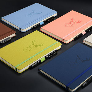 Carnet en cuir PU imprimé avec logo personnalisé, <span class=keywords><strong>couverture</strong></span> <span class=keywords><strong>rigide</strong></span> A5, papier plus épais, impression couleur, vente en gros, avec sangle élastique - Product Image 1