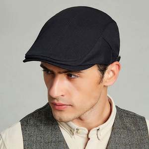Béret en coton britannique pour homme, style Ivy, grande taille, décontracté, uni, casquette de newsboy - Product Image 3