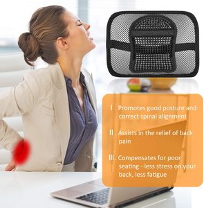 Support <span class=keywords><strong>lombaire</strong></span> en maille réglable avec massage pour chaises de bureau et sièges de <span class=keywords><strong>voiture</strong></span> - Product Image 3