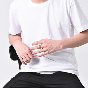 Geometric <b>Titanium</b> Steel <b>Rings</b> Gold Plated Diamond Encrusted For Couples Wedding Engagement Unisex Fine Jewelry - Product Image 2